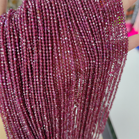 Grenat naturel à facettes rondes énergie de guérison 2mm pierres précieuses perles en vrac bijoux à bricoler soi-même faisant la conception pour Bracelet collier