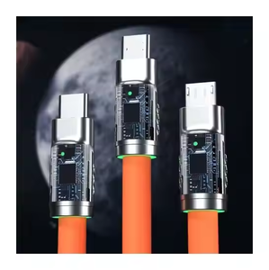 Multifunction 3 1 6A 120W Silicone <b>USB</b> Type-C Charging <b>Cable</b> 1.2M Braid Shielding Pure Copper Conductor for Mobile Phones - Product Image 5