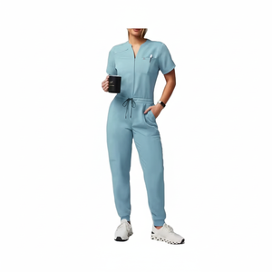 Uniforme d'infirmière élégant à manches courtes pour femmes, dernier design, blouses médicales, col montant, uniformes d'hôpital, infirmière - Product Image 1