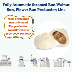 Popule Neue Elektrische Vollautomatische Produktionslinie für Dampfbrötchen und Walnussbrötchen Bäckerei-Mehlmühle Blumenbrot-Herstellungsmaschine - Product Image 3