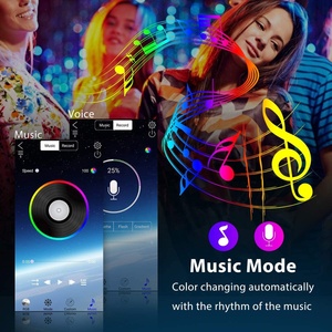 12 Volt 32.8 ft ứng dụng điều khiển 5050 <span class=keywords><strong>RGB</strong></span> âm nhạc <span class=keywords><strong>Sync</strong></span> <span class=keywords><strong>LED</strong></span> Strip ánh sáng thông minh cung cấp điện và 40key điều khiển từ xa - Product Image 4