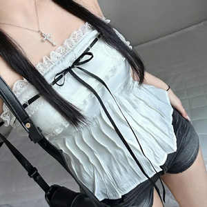 Top Corto sin Mangas con Cordón Ajustable y Bloques de Color para Mujer, Ajuste Delgado, Casual, de Verano, a la Moda - Product Image 5