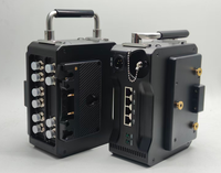 Convertisseur Fibre Optique 4 Canaux Vidéo SDI 12G avec Boucle de Sortie, 1 Canal Vidéo de Retour, Alimentation XLR 4 Broches Gold Mount, et Fibre Optique ST