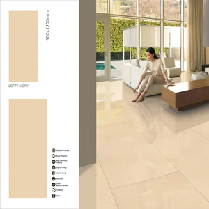 Listello Crema Glossy Digital Glazed Porcelain Tiles Polished Marble Look 60x120cm Floor <b>Wall</b> Tile - Product Image 2