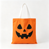Sac fourre-tout réutilisable en polyester à longue poignée Yifan, motif citrouille d'Halloween, imprimé sur mesure pour la vente en gros OEM ODM