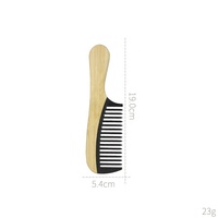 Ensemble de peignes à dents larges en bambou, couleur naturelle