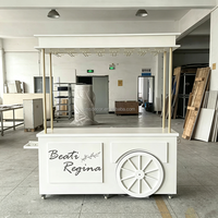 Chariot de bar mobile DIY de haute qualité pour mariage, fête ou douche nuptiale, chariot blanc pour champagne, bière et boissons