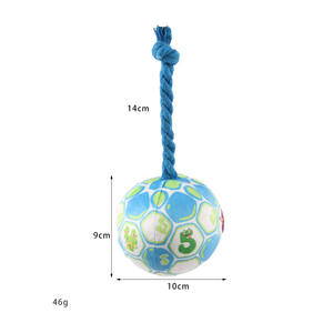 Jouets de <span class=keywords><strong>football</strong></span> pour chiens Corde en coton jaune Dog Tug of War Training Toy ball - Product Image 5