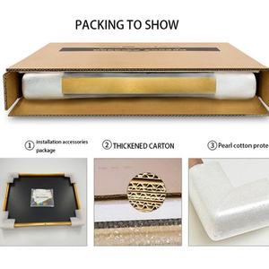 Pintura Artística China Minimalista Moderna con Mensaje de Bendición, Decoración de Porcelana de Cristal para Sala de Estar o Recibidor, con Iluminación LED de Fondo - Product Image 6