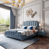 Luxuriöses Kingsize-Bett mit PU-Lederpolsterung, Stauraum, Gepolstertem Kopfteil und Nagelkopf-Verzierung, Moderne Hotel-Schlafzimmermöbel OEM