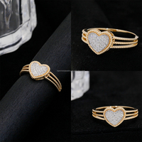 Herzdesign AU585 14K Massivgold Damen-Edelsteinring mit Labor-Diamant Trendiger Hochzeits-Verlobungsschmuck Maßgefertigt ODMOEM