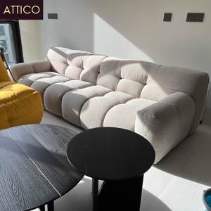 Stile <span class=keywords><strong>moderno</strong></span> Nordic Loop Bubble Beige bouclé divano Set 3-4 posti soggiorno mobili per Villa o laboratorio di Interior Design - Product Image 1