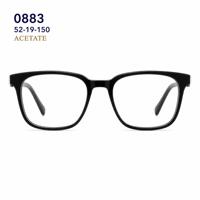 Bingkai Optik Full Frame Asetat Model 0883 52-19-150 dengan Aksen Tangkai Berbentuk T dari Logam
