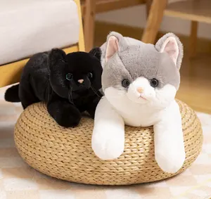 Delicate Cute Cat Plush Toy Custom Plush Stuffed Soft Animal Plush Doll Realistic Cat Support Customiztion