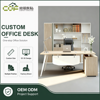 Bureau debout moderne de 1,6 m avec tiroirs et rangements, montage facile
