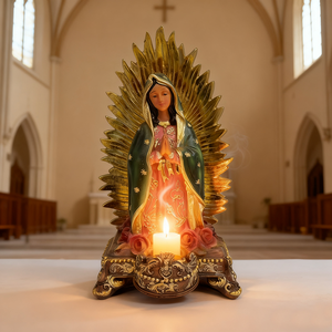 Regalo Religioso, Portavelas Mexicano <span class=keywords><strong>de</strong></span> la Virgen María, Candelabro <span class=keywords><strong>de</strong></span> <span class=keywords><strong>Nuestra</strong></span> <span class=keywords><strong>Señora</strong></span> <span class=keywords><strong>de</strong></span> <span class=keywords><strong>Guadalupe</strong></span> para Decoración Navideña - Product Image 1