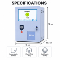Máquina Expendedora Inteligente de Pared con Pantalla Táctil de 10 Pulgadas para Productos Pequeños, Ideal para Canchas de Pickleball