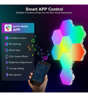 Vente en gros Lumière décorative moderne à LED hexagonale contrôlée par application intelligente RGBIC Magic Color Wall Quantum Lights