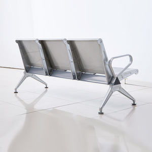 Sillas de espera WOCO MP03 en acero inoxidable gris plateado para hospitales, aeropuertos, bancos y áreas públicas. - Product Image 2