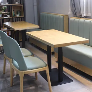 Conjuntos de sofá ocidental de estilo moderno, sofá de restaurante ocidental com mesa de jantar para loja de café e bares