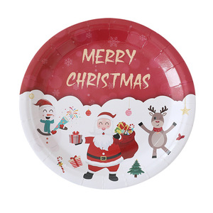 Nouvelle arrivée Décoration de Noël Arrangement de décoration de fête jetable sur le thème Assiettes <span class=keywords><strong>en</strong></span> papier - Product Image 3