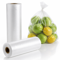 Groothandel HDPE LDPE produceertassen op rol, transparant plastic, food grade, supermarkt groente- en fruitverpakkingen, platte afscheurrollen