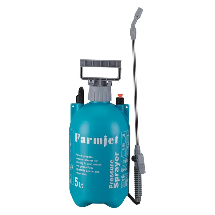 Farmjet semprotan tangan tekanan tinggi, penyemprot tangan taman tekanan Manual, anti ledakan, tekanan tinggi 5L / 8L