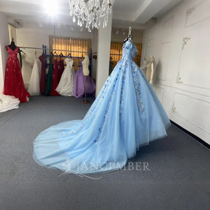 Jancember ANY11 Belle Bleu 3d Fleur Soirée Débutant 15 Robes Fille - Product Image 3