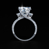 Bague ou alliance de mariage pour femme en argent sterling S925, luxe, grand diamant 5 carats 8CT VVS couleur D GRA Moissanite