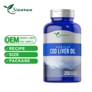 Private Label Engelvaer Cod Liver Oil 250 Quick Release Softgels GEL Capsules