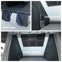 Accessoires de camping 4x4 - Tente de toit rigide pour 3-4 personnes, design coquille noire pour Tenda Ripara Sole Auto