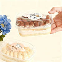 Vaso Rectangular Transparente para Postre con Cuchara y Tapa Alta, Caja Desechable de Plástico para Mousse y Pastel, Ideal para Fiestas y Catering