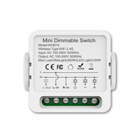 Interrupteur relais intelligent WiFi Tuya SIXWGH, dimmable, 300W, module de variateur LED, boîtier ABS, pour l'automatisation de l'éclairage domestique et hôtelier
