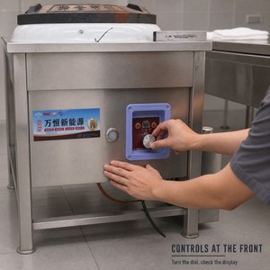 Réchaud de cuisine professionnel <span class=keywords><strong>à</strong></span> brûleur unique 100x90x110cm en acier inoxydable (qualité 304) <span class=keywords><strong>à</strong></span> alimentation automatique au mazout nouvelle génération - Product Image 6
