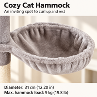 Arbre à chat multi-niveaux en peluche avec poteaux à gratter, condo pour chat et hamac pour chats d'intérieur