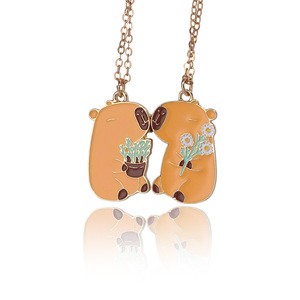 Kalung Capybara lucu, Kalung persahabatan hewan, Kalung magnetik untuk anak perempuan - Product Image 5