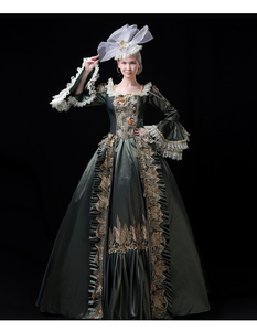 Abito Medievale del XVIII Secolo per <span class=keywords><strong>Donna</strong></span>, Vestito da Ballo a Vita Alta con Maniche a Campana, <span class=keywords><strong>Costume</strong></span> Rinascimentale da Principessa in Raso con Inserti in Pizzo - Product Image 4