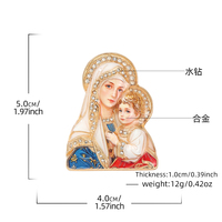Broche personnalisée en métal émaillé Vierge Marie et Bébé Jésus avec strass pour revers