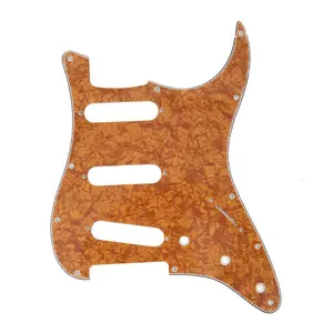 Tùy Chỉnh Vỏ Màu Cam Vỏ Màu Đen 11 Lỗ SSS Đầu Tấm St Guitar Pickguard Cho St Guitar Điện Các Bộ Phận