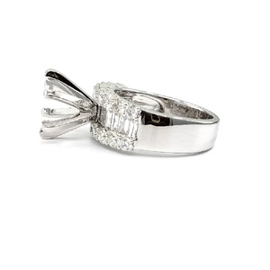 Fine Jewellery Precious High Quality 14k Solid White Gold Real Diamond Round Shape Luxury Solitaire <b>Ring</b> for Wedding Gift - Product Image 3