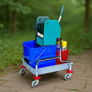 Carrello Multiuso 6 L Rosso in Acciaio Inossidabile con Secchio per Pulizie - Product Image 3