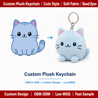Porte-clés en peluche personnalisé, motif chat de dessin animé, porte-clés en peluche douce, breloque en peluche sur mesure OEM ODM pour sacs et cadeaux