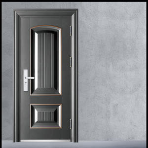 Ensemble Skyland Double porte d'entrée en bois de style français avec pivot en fer forgé en fibre de verre et acier - Product Image 3