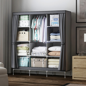 130cm armario de ropa portátil independiente armario estante de almacenamiento organizador de armario con colgando Rack - Product Image 2