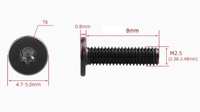 Vis métrique LeGood personnalisée M2.5x8mm en acier inoxydable 304 noir électrophorétique, tête plate Torx T6, filetage standard classe 4