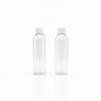 Botellas de Plástico PET Transparentes de 200 ml para Jugo, con Tapas de Rosca Blancas, para Envasado de Bebidas, Recargables, Libres de BPA