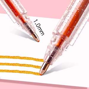 X1028-2 便宜的闪光荧光笔中性笔，促销用墨水金属笔和绘画彩色笔，适合学校书写、涂色 - Product Image 5