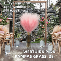 Herbe de la Pampa Artificielle Rose et Violette de 96 cm, Tiges Hautes, Fausses Herbes de la Pampa pour Arche de Mariage, Décoration Bohème, Composition Florale
