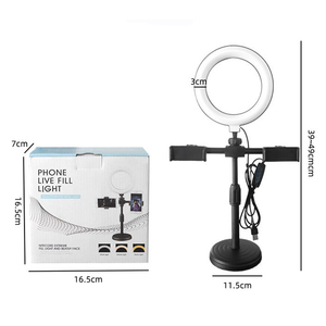 Anillo de Luz LED para Selfies, Portátil, Mini USB, de 6 Pulgadas, con 2 Celulares, Iluminación Fotográfica de Belleza Móvil, Precio Económico - Product Image 6