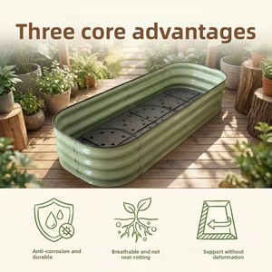 Bac à légumes modulaire en métal galvanisé pour <span class=keywords><strong>potager</strong></span>, design à coins arrondis, montage facile DIY - Product Image 4